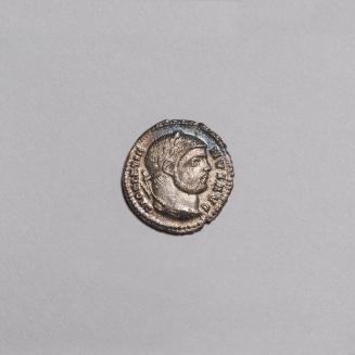 Argenteus: Laureate Head of Diocletian Right; Camp-Gate Surmounted by Four Turrets with Open Doors, Star Above Gate on Reverse