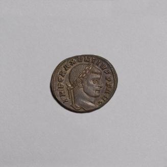 Follis: Laureate Head of Maxentius Right; Fides Standing Left Holding Standards in each Hand, MOSTS in Exergue on Reverse