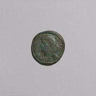 Centenionalis: Diademed, Draped, Cuirassed Bust of Constantius II Left, Holding Globe; Emperor Standing Left, Holding Standard with XP, Two Captives Before, Star in Field, ANZ in Exergue on Reverse