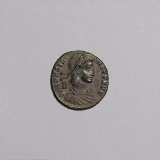 AE2 Centenionalis: Diademed, Draped, Cuirassed Bust of Constans Right, H in Field; Emperor Spearing Barbarian, A and Star in Field, ASIS in Exergue on Reverse