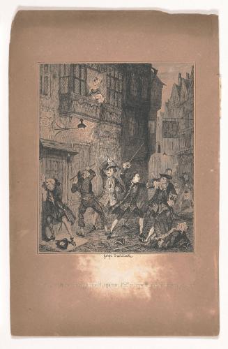 Randolph Defending Himself Against Philip Frewin and His Myrmidons, illustration for The Miser’s Daughter by William Harrison Ainsworth