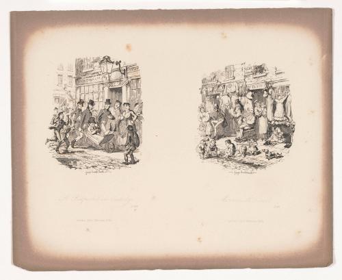 A Pickpocket in Custody / Monmouth Street, illustrations for Sketches by ‘Boz’