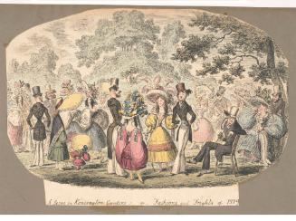 A Scene in Kensington Gardens, or Fashions and Frights of 1829, Plate 5 of Scraps and Sketches, Part II