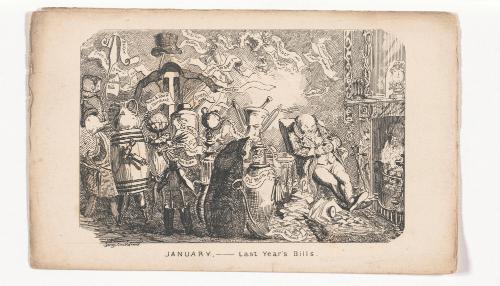 January: Last Year's Bills, from The Comic Almanack