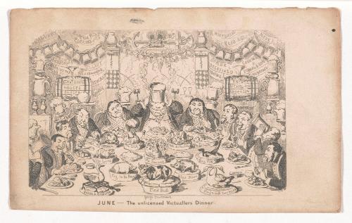 June: the Unlicensed Victuallers Dinner, from The Comic Almanack