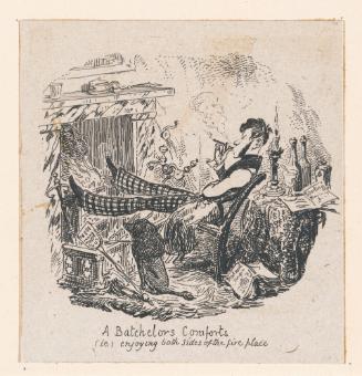 A Bachelor’s Comforts, vignette fragment from Plate 2 of Scraps and Sketches, Part III