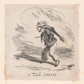 A Tail Bearer, vignette fragment from Plate 6 of Scraps and Sketches, Part IV