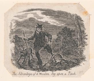 The Advantage of a Wooden Leg Upon a Pinch, vignette fragment from Plate 1 of Scraps and Sketches, Part I