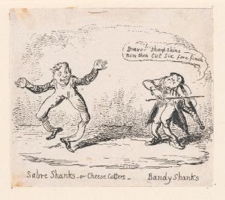 Sabre Shanks – or Cheese Cutters – Bandy Shanks, vignette fragment from Plate 6 of Scraps and Sketches, Part III