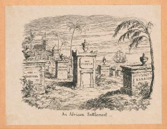 An African Settlement, vignette fragment from Plate 5 of Scraps and Sketches, Part III