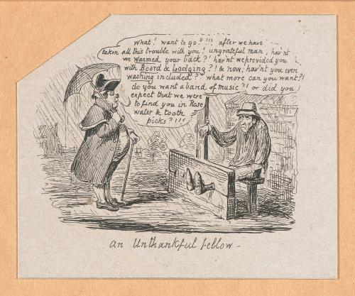 An Unthankful Fellow, vignette fragment from Plate 4 of Scraps and Sketches, Part II