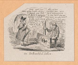 An Unthankful Fellow, vignette fragment from Plate 4 of Scraps and Sketches, Part II