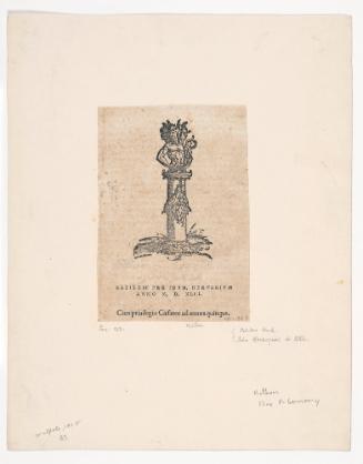 Three-headed Hermes:  Bookplate of Johannes Hervagius