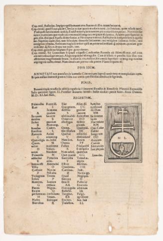 Colophon Page with Printer's Device