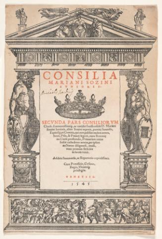 Title Page: Consilia Mariani Sozini Ivnioris