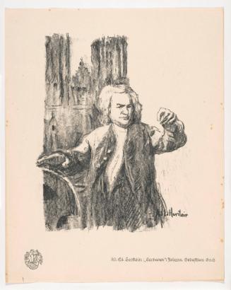 "Barbarian": Johann Sebastian Bach, from Portfolio 1 of Krieg Und Kunst, Prints Issued by the Berliner Sezession