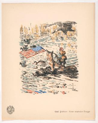 Under a Neutral Flag, from Portfolio 5 of Krieg Und Kunst, Prints Issued by the Berliner Sezession