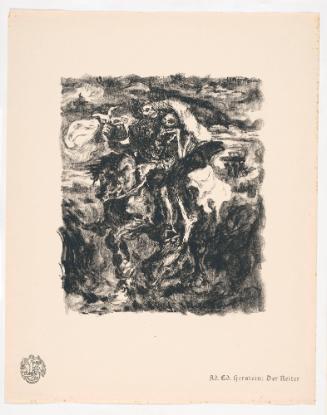 The Rider, from Portfolio 15 of Krieg Und Kunst, Prints Issued by the Berliner Sezession