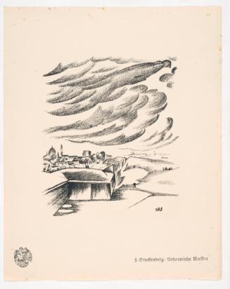 Uncanny Clouds, from Portfolio 17 of Krieg Und Kunst, Prints Issued by the Berliner Sezession