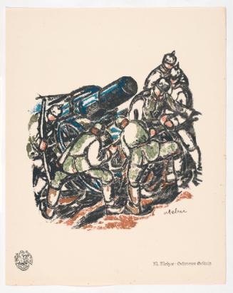 Heavy Artillery, from Portfolio 18 of Krieg Und Kunst, Prints Issued by the Berliner Sezession