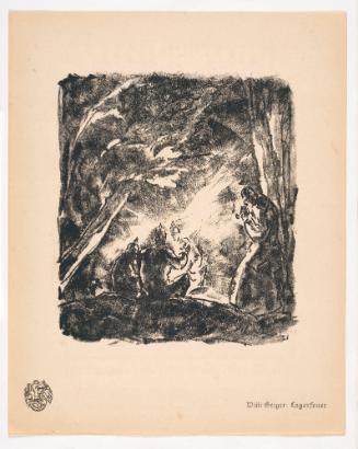 Campfire, from Portfolio 18 of Krieg Und Kunst, Prints Issued by the Berliner Sezession