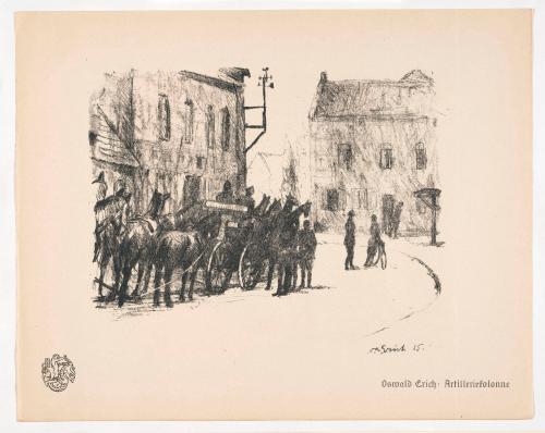 Artillery Column, from Portfolio 18 of Krieg Und Kunst, Prints Issued by the Berliner Sezession