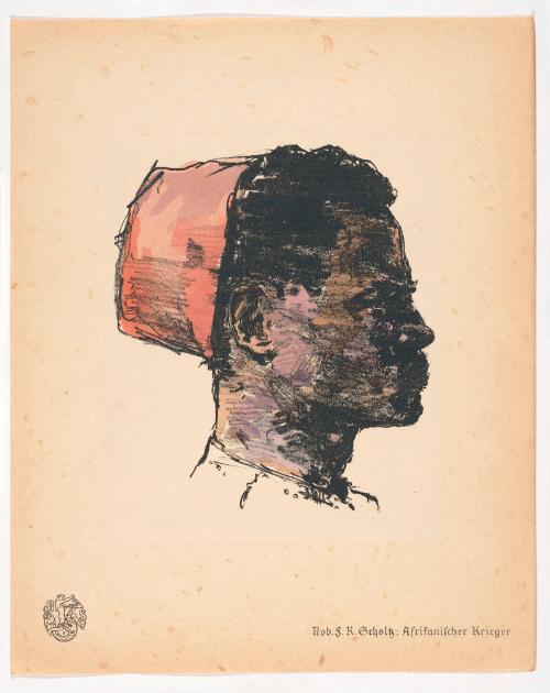 African Soldier, from Portfolio 20 of Krieg und Kunst, Prints Issued by the Berliner Secession
