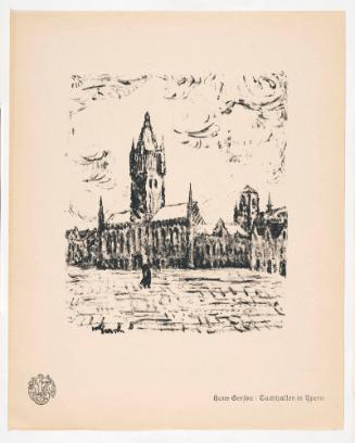 The Cloth Hall at Ypres, from Portfolio 20 of Krieg Und Kunst, Prints Issued by the Berliner Sezession