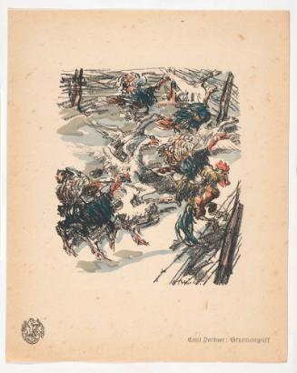 Assault, from Portfolio 21 of Krieg Und Kunst, Prints Issued by the Berliner Sezession