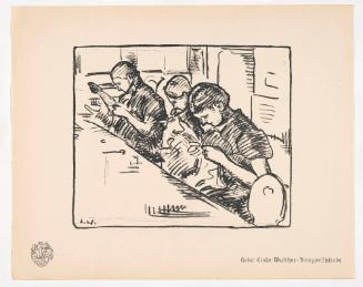 War Sewing Room, from Portfolio 21 of Krieg Und Kunst, Prints Issued by the Berliner Sezession