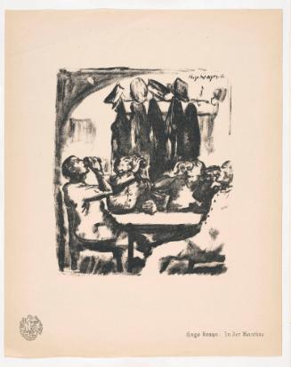 In the Canteen, from Portfolio 22 of Krieg Und Kunst, Prints Issued by the Berliner Sezession