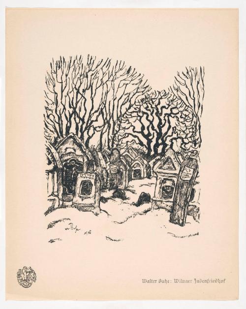 Vilnius Jewish Cemetery, from Portfolio 23 of Krieg Und Kunst, Prints Issued by the Berliner Sezession