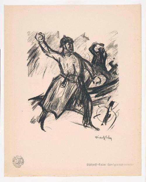 Handgrenade Thrower, from Portfolio 27 of Krieg Und Kunst, Prints Issued by the Berliner Sezession