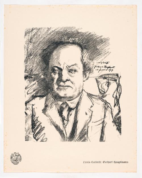 Gerhart Hauptman, from Portfolio 28 of Krieg Und Kunst, Prints Issued by the Berliner Sezession