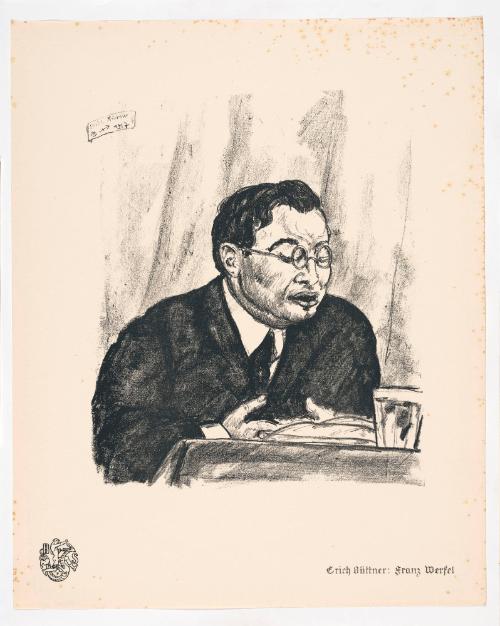 Franz Werfel, from Portfolio 28 of Krieg Und Kunst, Prints Issued by the Berliner Sezession