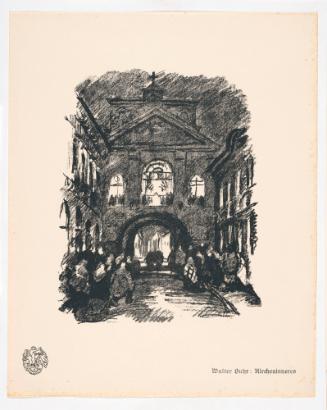 Interior of a Church, from Portfolio 29 of Krieg Und Kunst, Prints Issued by the Berliner Sezession