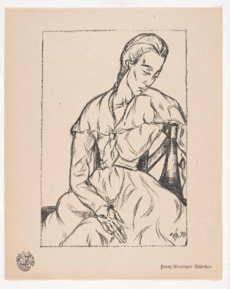 Girl, from Portfolio 31 of Krieg Und Kunst, Prints Issued by the Berliner Sezession
