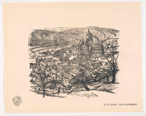 Rhine Landscape, from Portfolio 32 of Krieg Und Kunst, Prints Issued by the Berliner Sezession