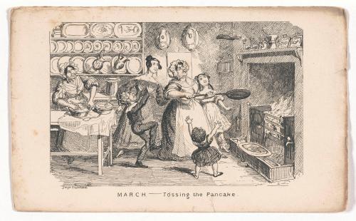 March: Tossing the Pancake, from The Comic Almanack