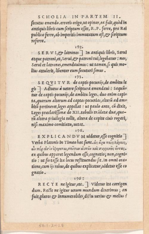 Page of Text: Scholia in Partem II