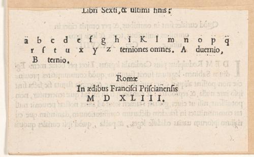 Colophon Fragment: Francisci Priscianensis