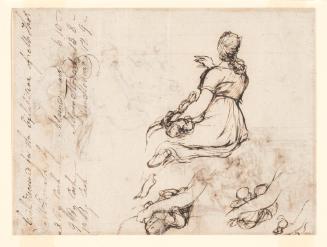 Figures in an Interior (recto) Woman and Child (verso)
