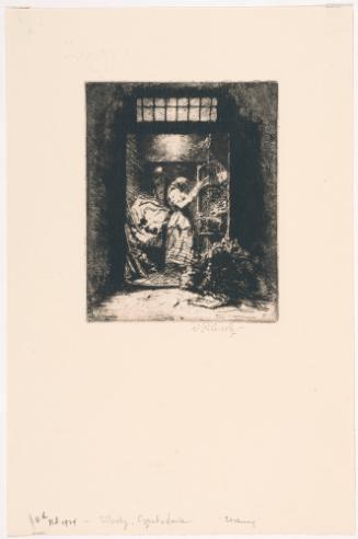 Woman Reading in Doorway