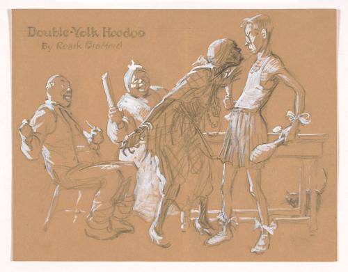 Preparatory Sketch for Illustration for "Double-Yolk Hoodoo" by Roark Bradford