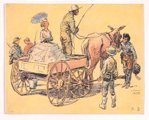 Preparatory Sketch for illustration for "The Yanks Were Coming" by James Street