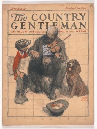 Cover for the Country Gentleman:  Boy Giveing Money, Blind Beggar, and Dog