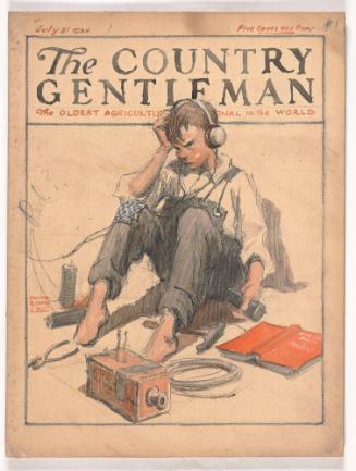 Cover for the Country Gentleman:  Boy Listening to Radio
