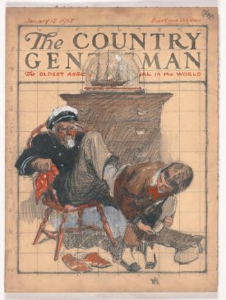 Cover for the Country Gentleman:  Girl Pulling Off Sailors Boots