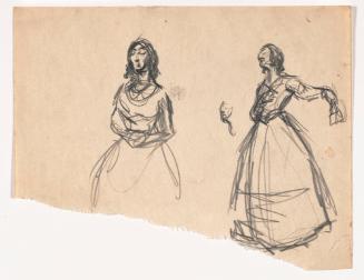 Studies of Woman in Long Dress and Hair in Ringlets
