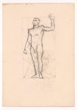 Study of Man, 3/4 Left, Left Hand Raised